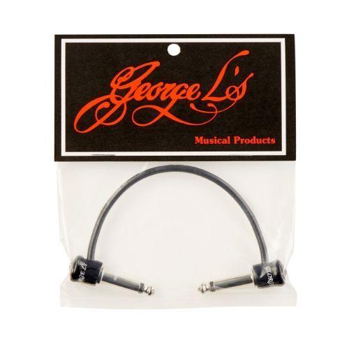6 inch .155 black cable with right angle plugs and relief jackets - George L's - Cables - KO Music Marketing