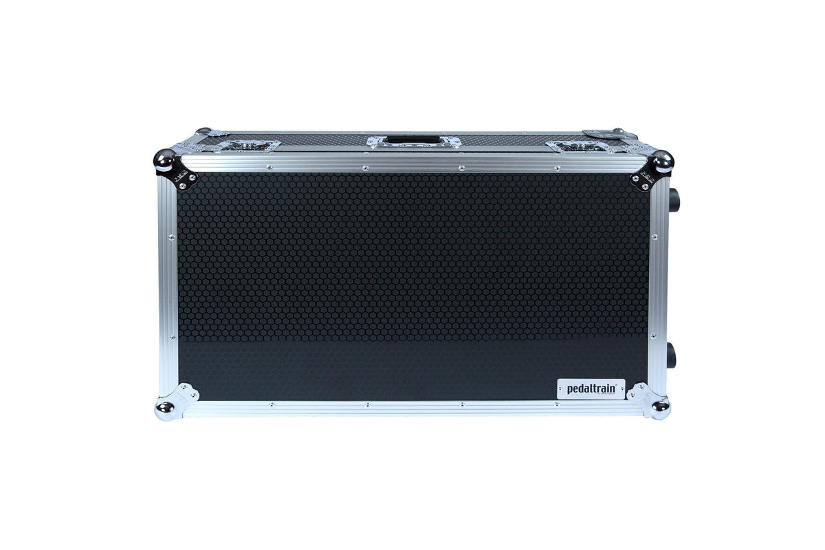 Pedaltrain Classic 3 with Wheeled Tour Case in Black Honeycomb Finish - Pedaltrain - 5 Rails, 8&quot; Incline, Black Honey Comb, Classic 3, Classic Series, Pedal Board w/ Tour Case, PT-3, Tour Case, Wheels, Width: 20&quot;-24&quot; - KO Music Marketing