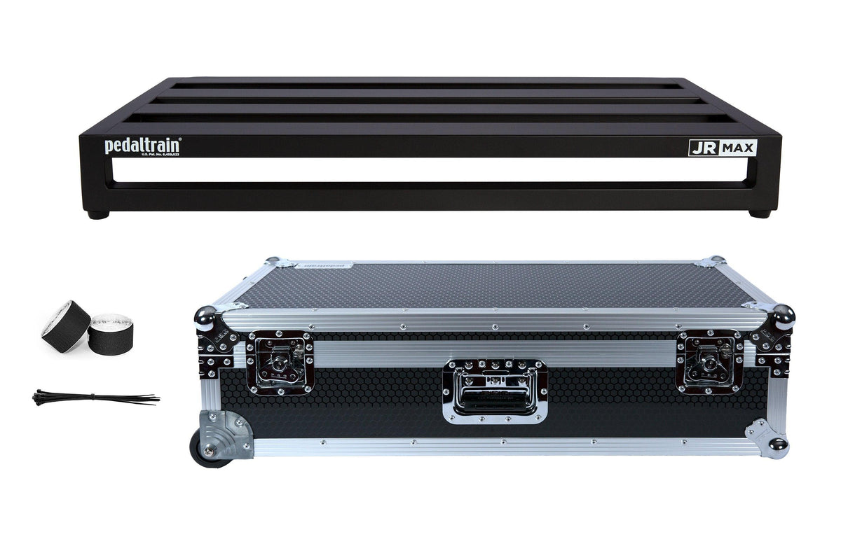 Pedaltrain JR MAX with Wheeled Tour Case in Black Honeycomb Finish - Pedaltrain - 4 Rails, 8&quot; Incline, Black Honey Comb, Classic Series, Pedal Board w/ Tour Case, Pedal Board w/ Wheeled Tour Case, Tour case - KO Music Marketing