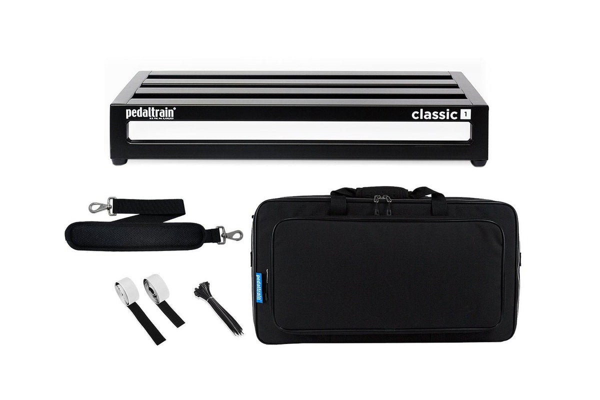 Pedaltrain Classic 1 with Soft Case - Pedaltrain - 4 Rails, 8&quot; Incline, Classic Series, Pedal Board w/ Soft Case, Soft Case, Width: 20&quot;-24&quot; - KO Music Marketing