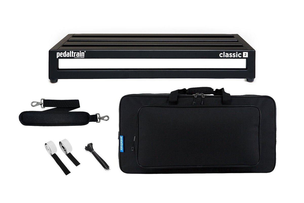 Pedaltrain Classic 2 with Soft Case - Pedaltrain - 4 Rails, 8&quot; Incline, Classic Series, Pedal Board w/ Soft Case, Soft Case, Width: 20&quot;-24&quot; - KO Music Marketing