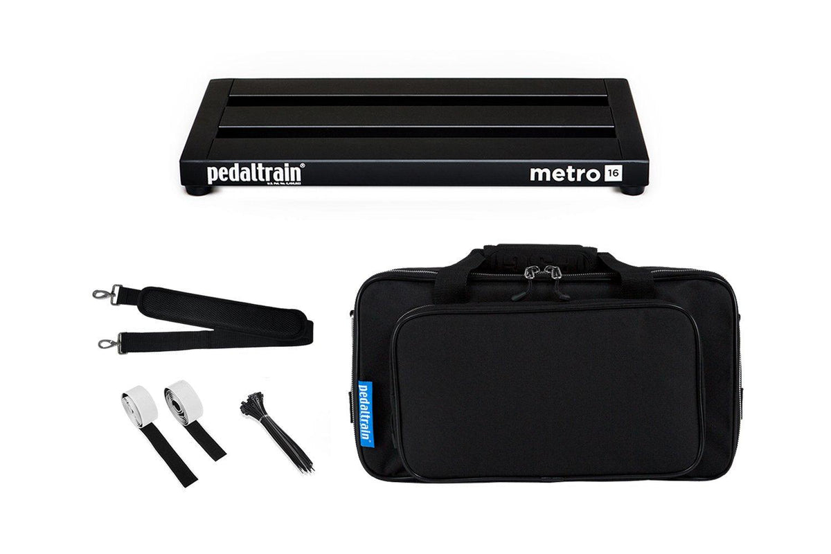 Pedaltrain Metro 16 with Soft Case - Pedaltrain - 3 Rails, Flat, Metro Series, Pedal Board w/ Soft Case, Soft Case, Width: 14&quot;-18&quot; - KO Music Marketing