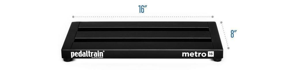 Pedaltrain Metro 16 with Soft Case - Pedaltrain - 3 Rails, Flat, Metro Series, Pedal Board w/ Soft Case, Soft Case, Width: 14&quot;-18&quot; - KO Music Marketing